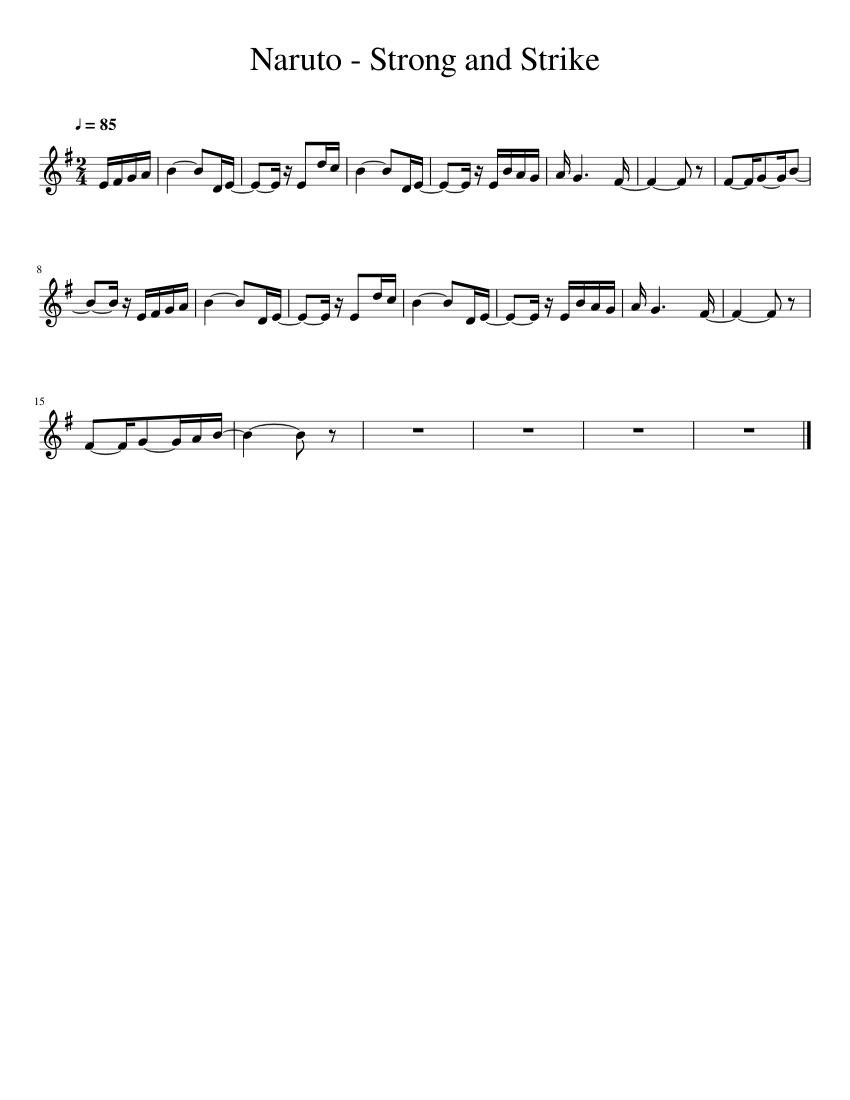 Naruto Strong and Strike Sheet music for Flute (Solo)