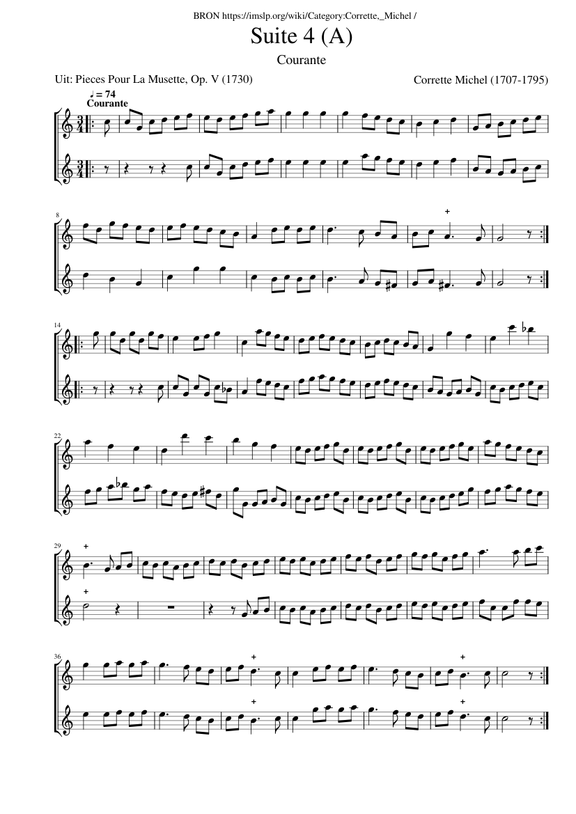 Suite 4 (A) (Courante)