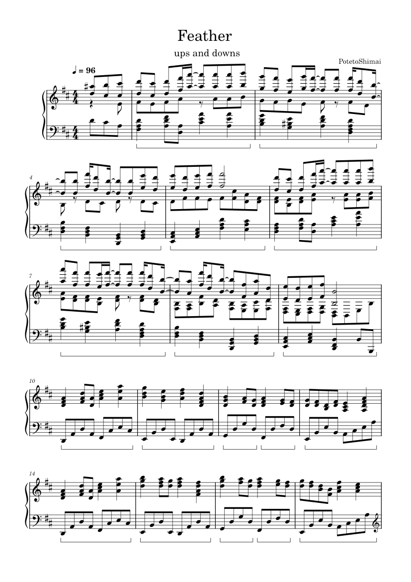 Feather Sheet Music for Piano (Solo) | MuseScore.com