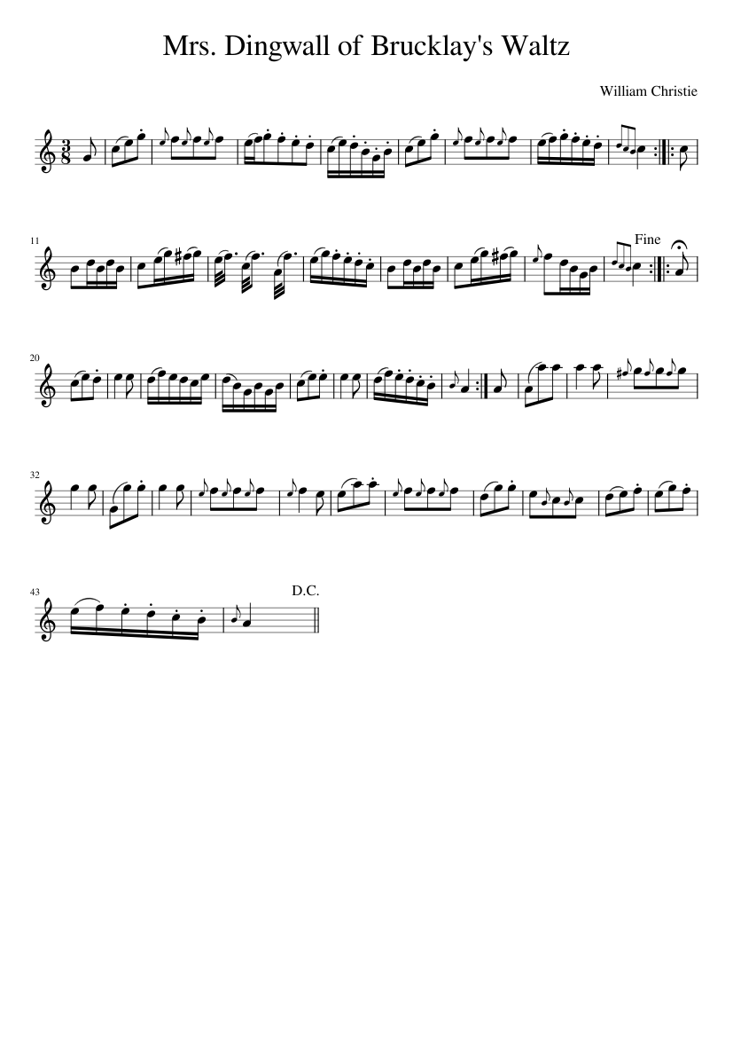 Mrs. Dingwall of Brucklay's Waltz