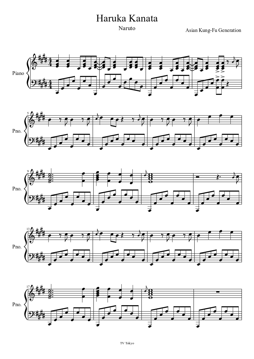 gancho ambición melodía Haruka Kanata (Far and Beyond) Sheet music for Piano (Solo) | Musescore.com