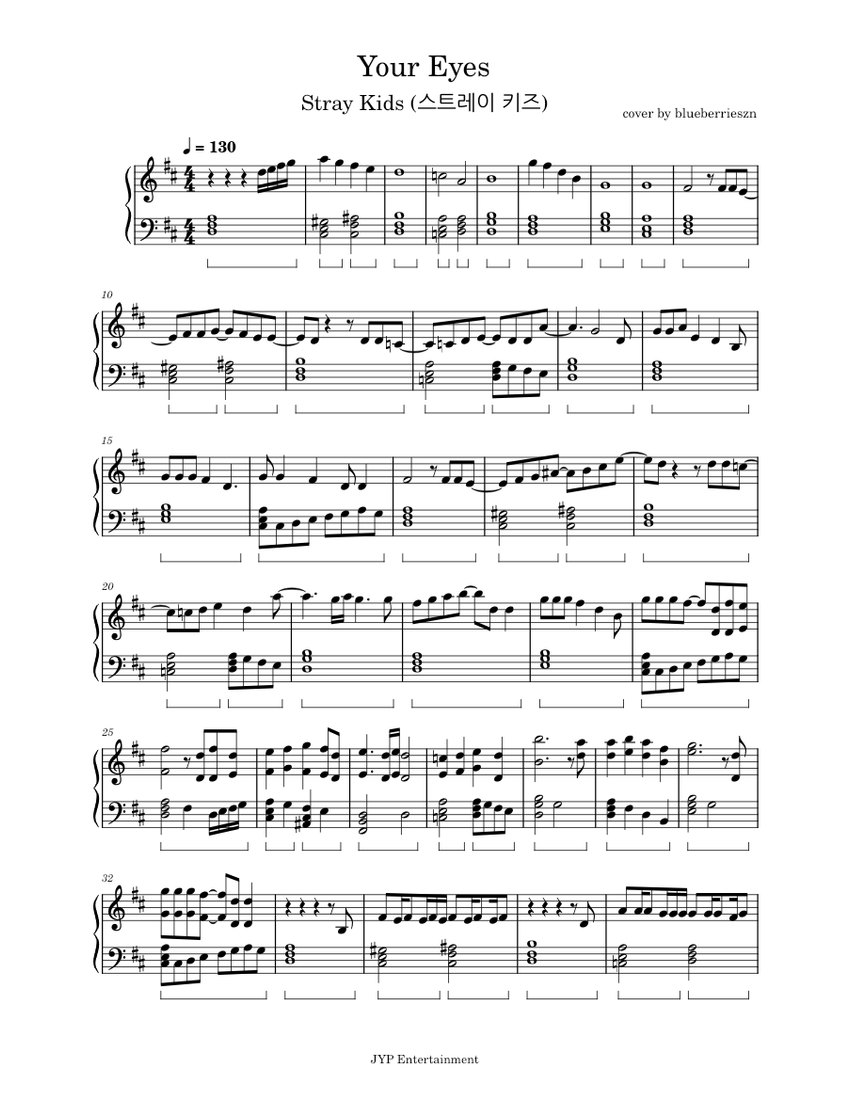 Your Eyes – Stray Kids (스트레이 키즈) Sheet music for Piano (Solo) |  Musescore.com