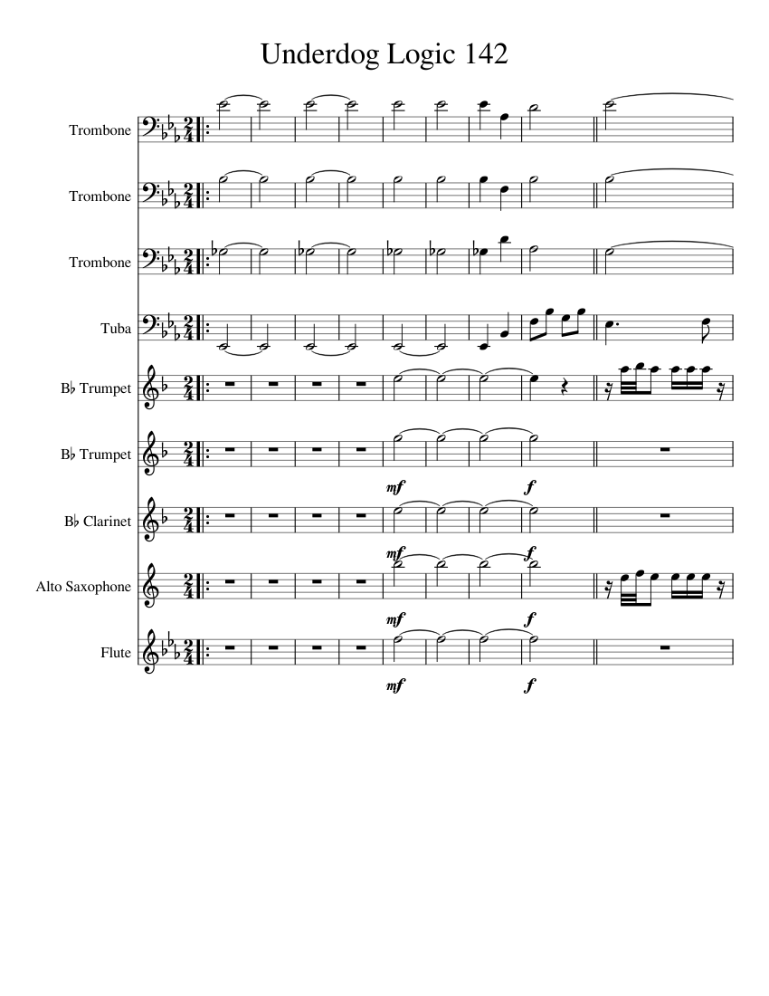 underdoglogic - work in progress Sheet music for Trombone, Tuba, Flute ...