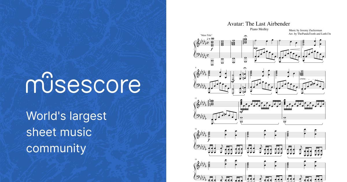 Avatar: The Last Airbender Medley Sheet music for Piano (Solo) |  Musescore.com