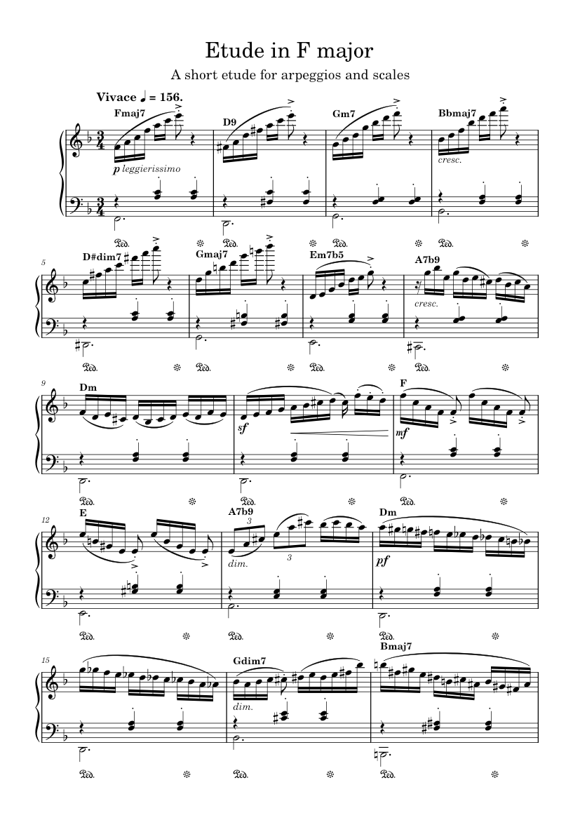 Etude in F major Sheet Music for Piano (Solo) | MuseScore.com