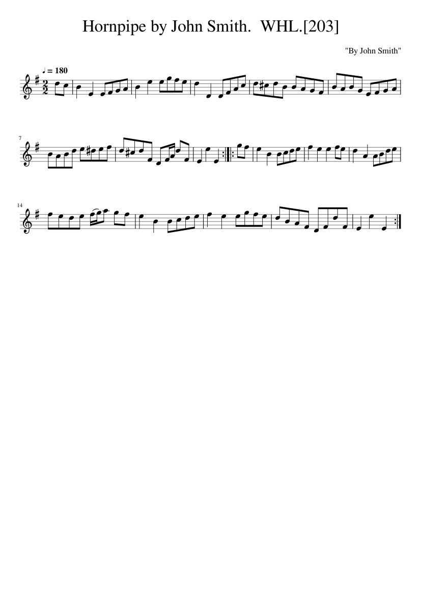 Hornpipe by John Smith. WHL.[203]