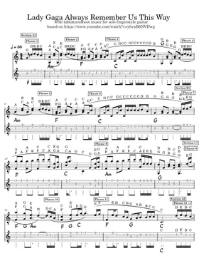 Free Always Remember Us This Way by Lady Gaga sheet music | Download PDF or  print on Musescore.com