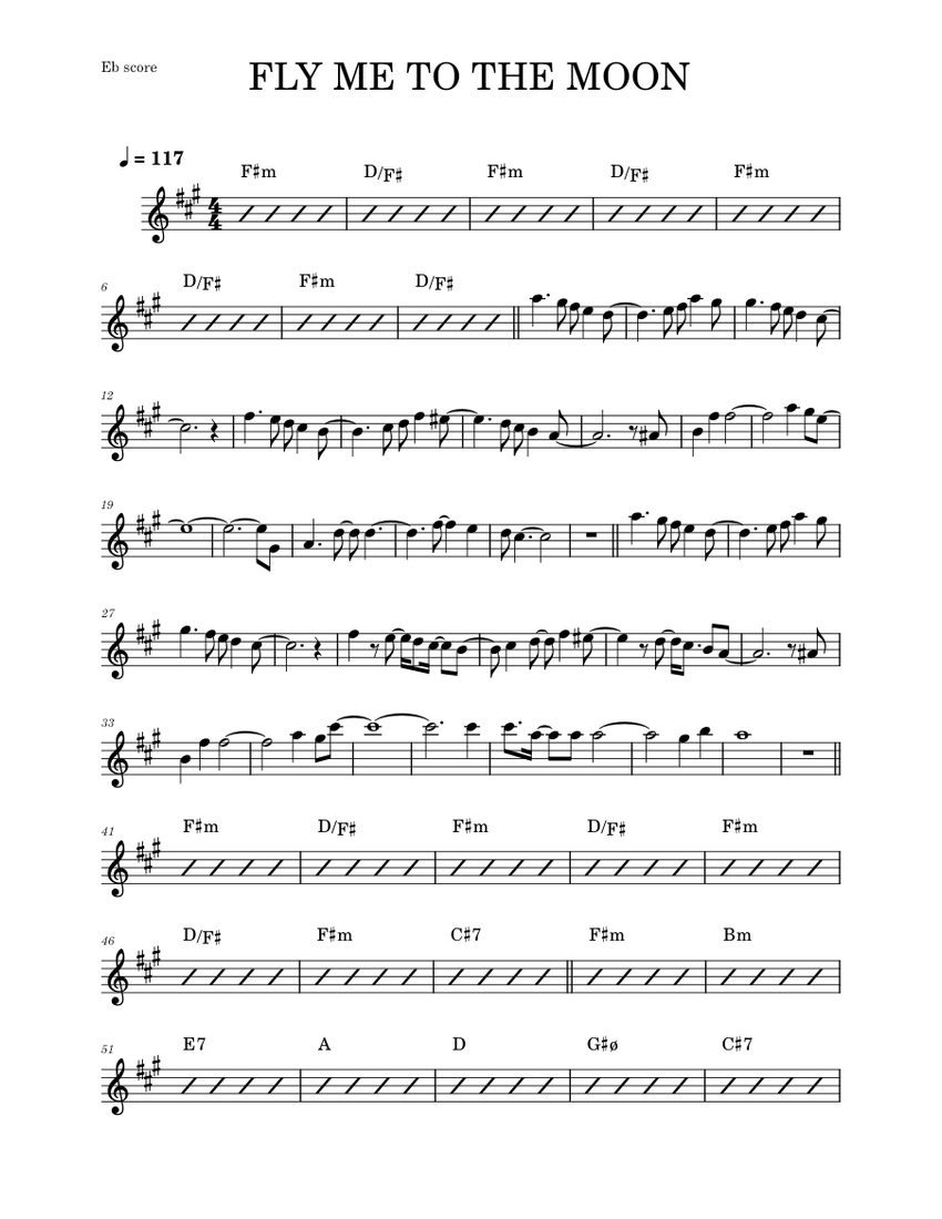 Fly me to the moon Bart Howard Sheet music for Saxophone alto (Solo)