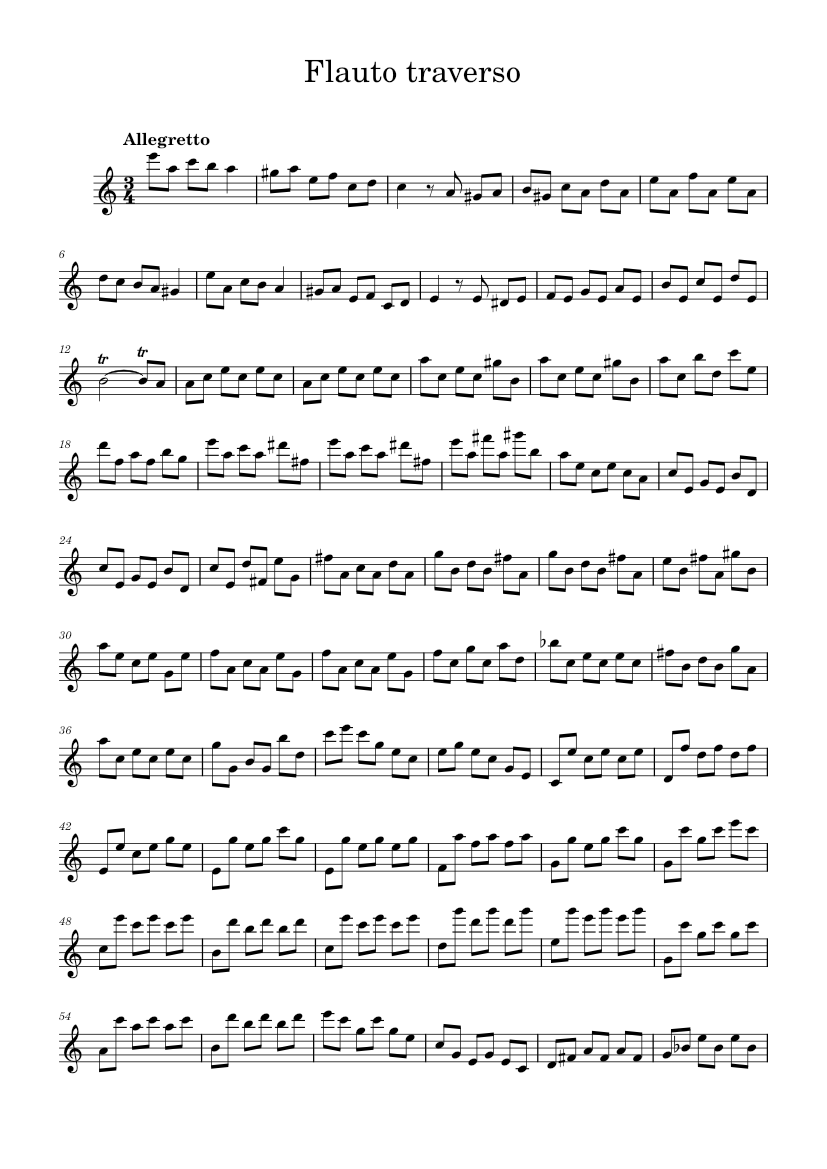Flauto Traverso Sheet Music For Flute Solo MuseScore Flauto Traverso Sheet Music For Flute Solo MuseScore