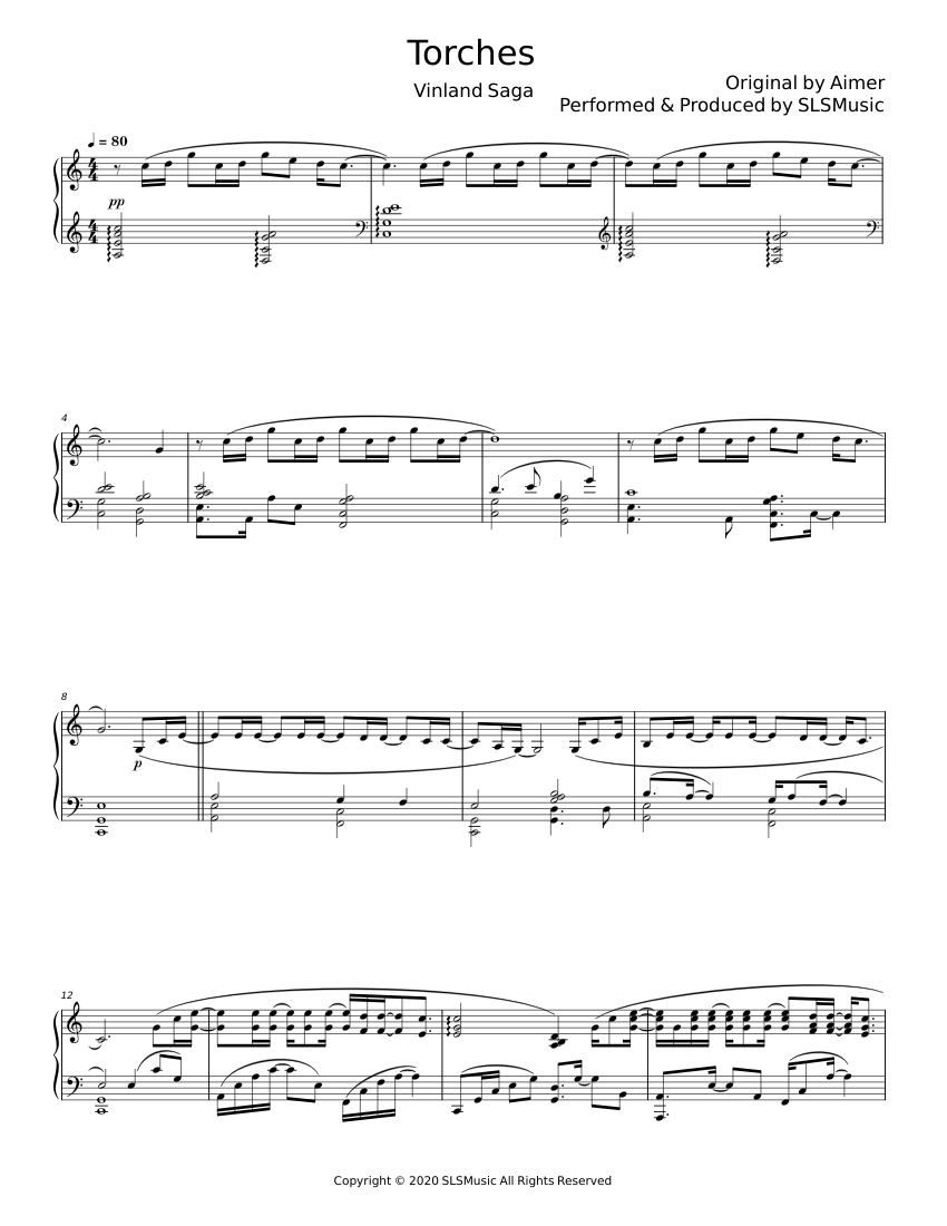 Torches Aimer Sheet music for Piano (Piano Duo)