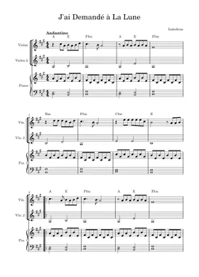 Free Indochine sheet music | Download PDF or print on Musescore.com