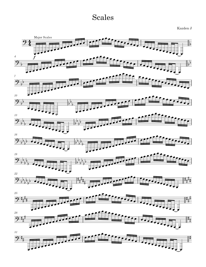 Scales 3 octaves Tuba – kazden311 Sheet Music for Tuba (Solo ...