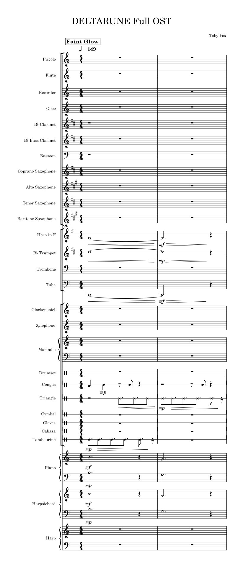 Deltarune Full Ost Toby Fox Deltarune Full Ost Wip Sheet Music For Piano Trombone