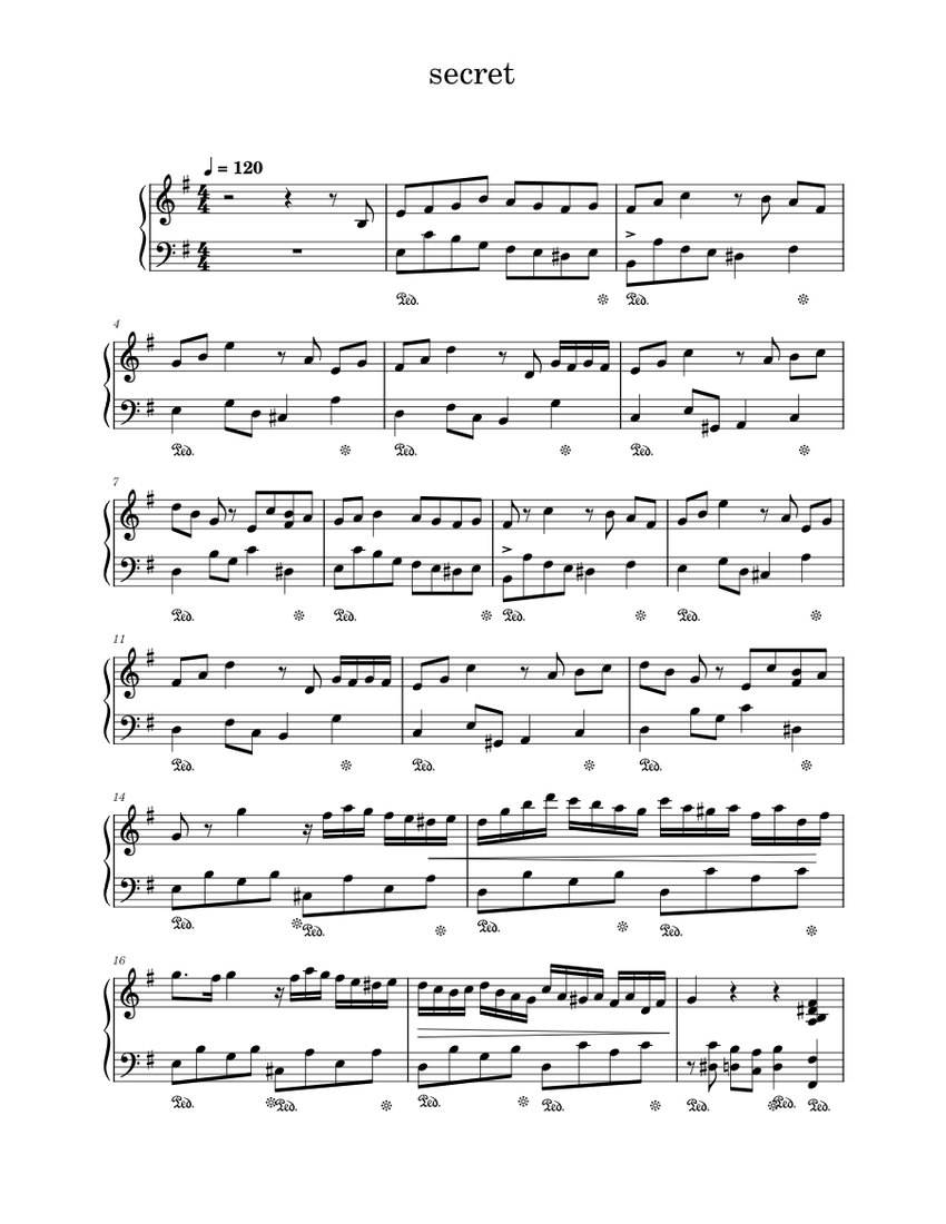 secret Sheet music for Piano (Solo) | Musescore.com