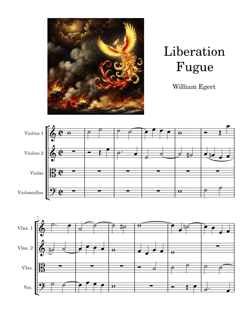 Liberating String Liberation Fugue Sheet music for Strings group (Mixed Quartet ...