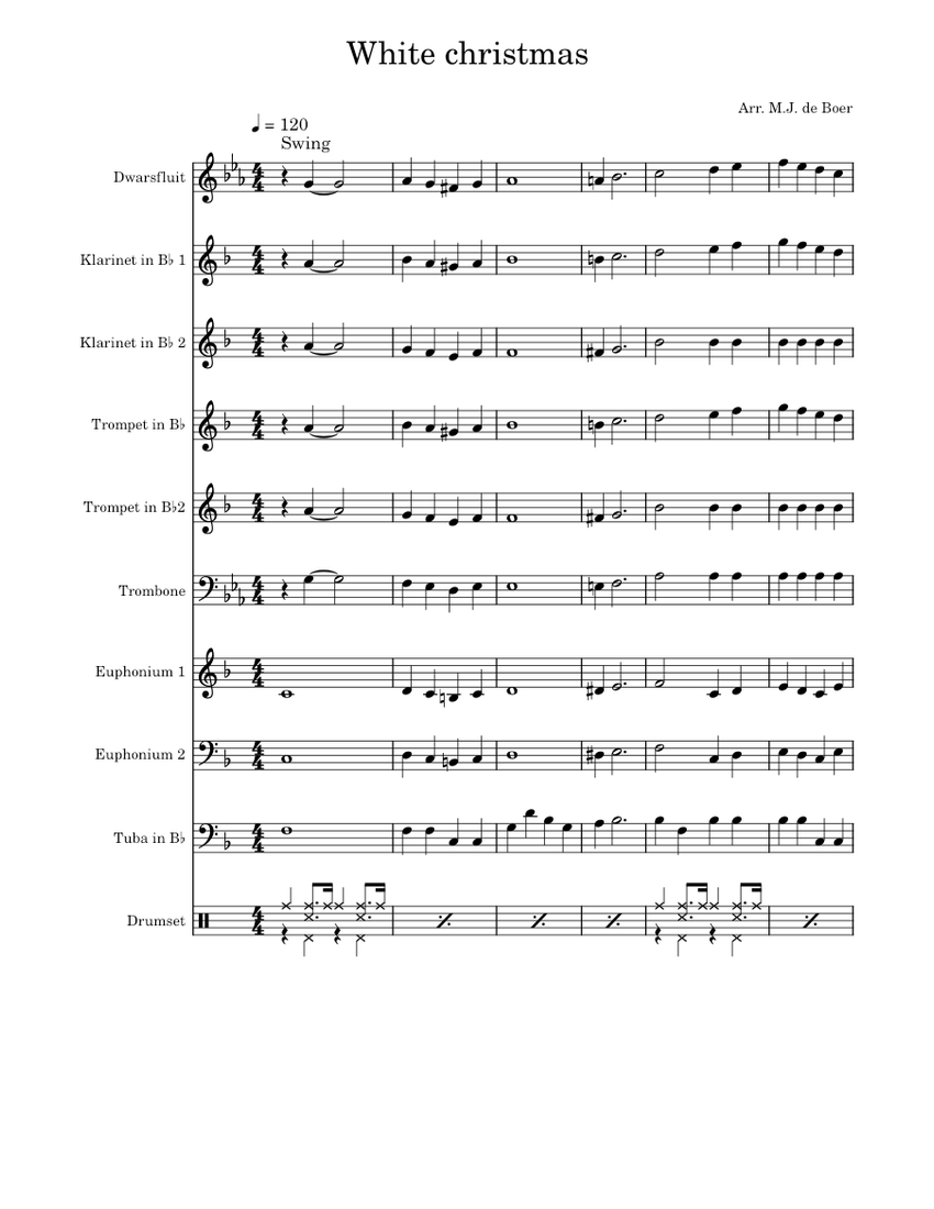 White christmas – Irving Berlin Sheet music for Trombone, Euphonium ...