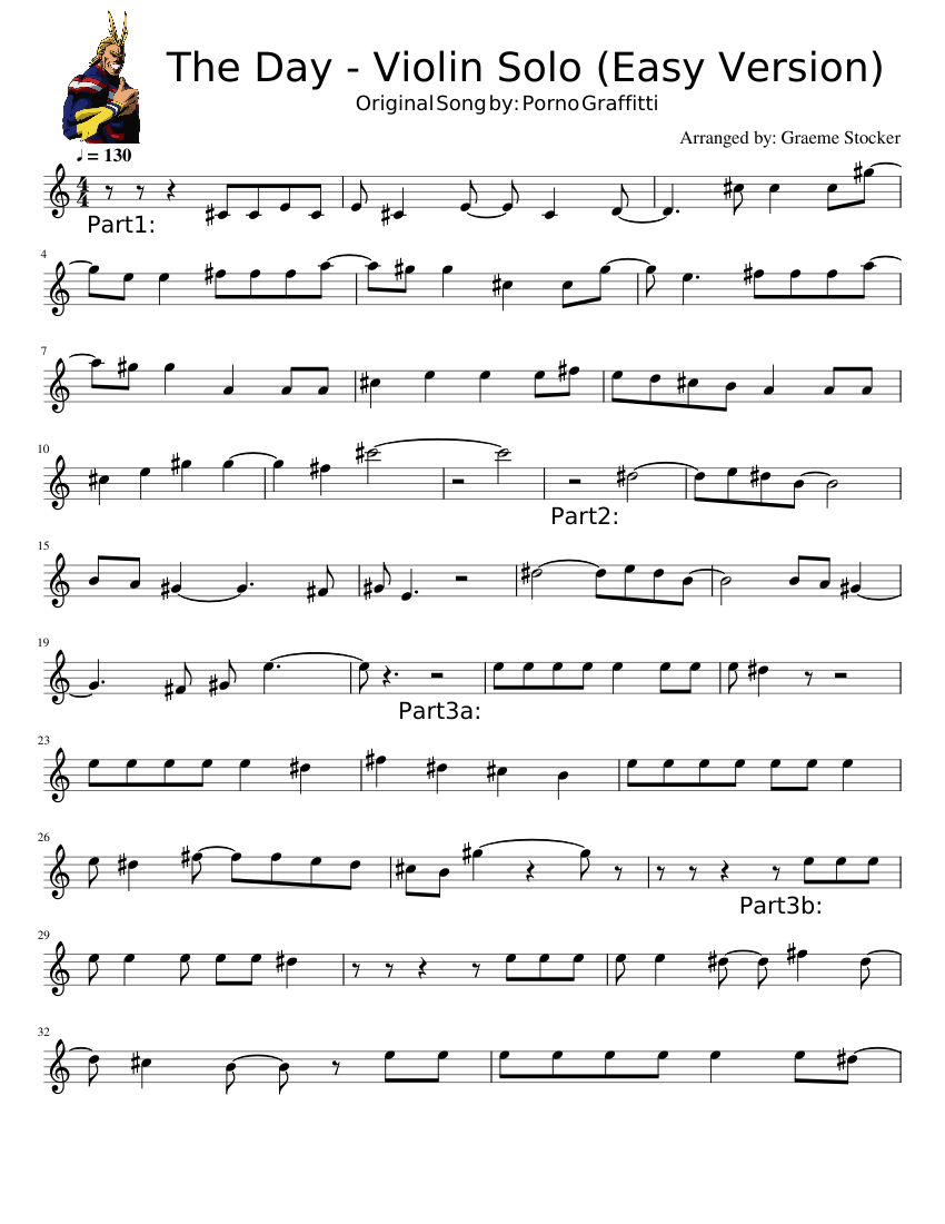 The Day - Violin Solo (Easy Version) v1.4 Sheet music for Violin (Solo