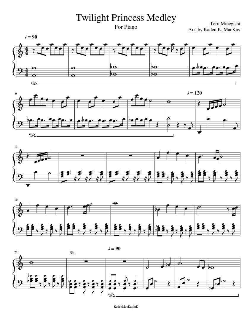 Twilight Princess Medley Sheet music for Piano (Solo) | Musescore.com