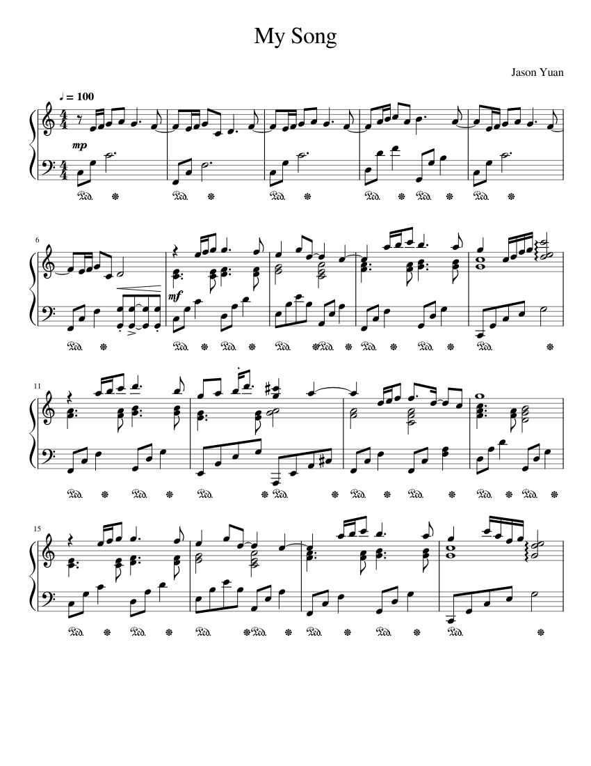 My Song Sheet music for Piano (Piano Four Hand) | Musescore.com