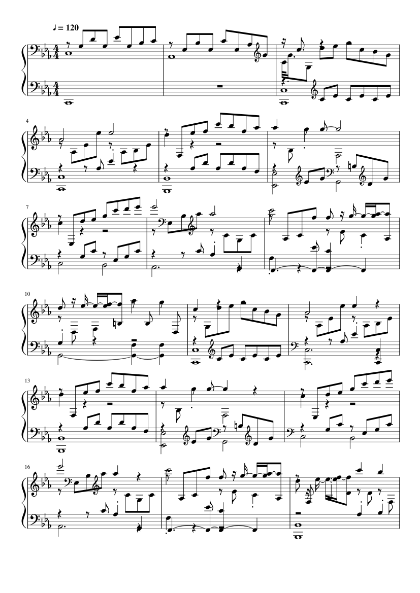 Herve Roy Lover S Theme 2 Girls 1 Cup Theme Song Sheet Music For Piano Solo Musescore Com