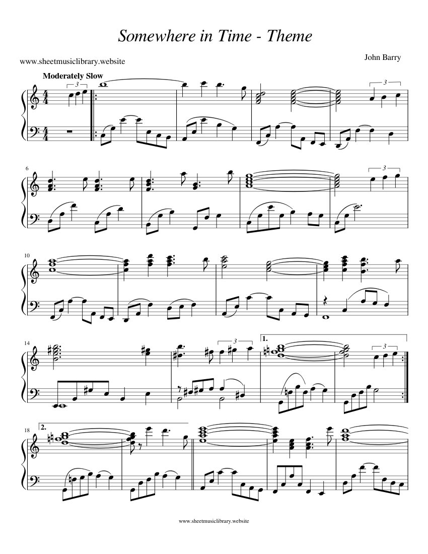 Somewhere in Time – John Barry music for (Solo) | Musescore.com