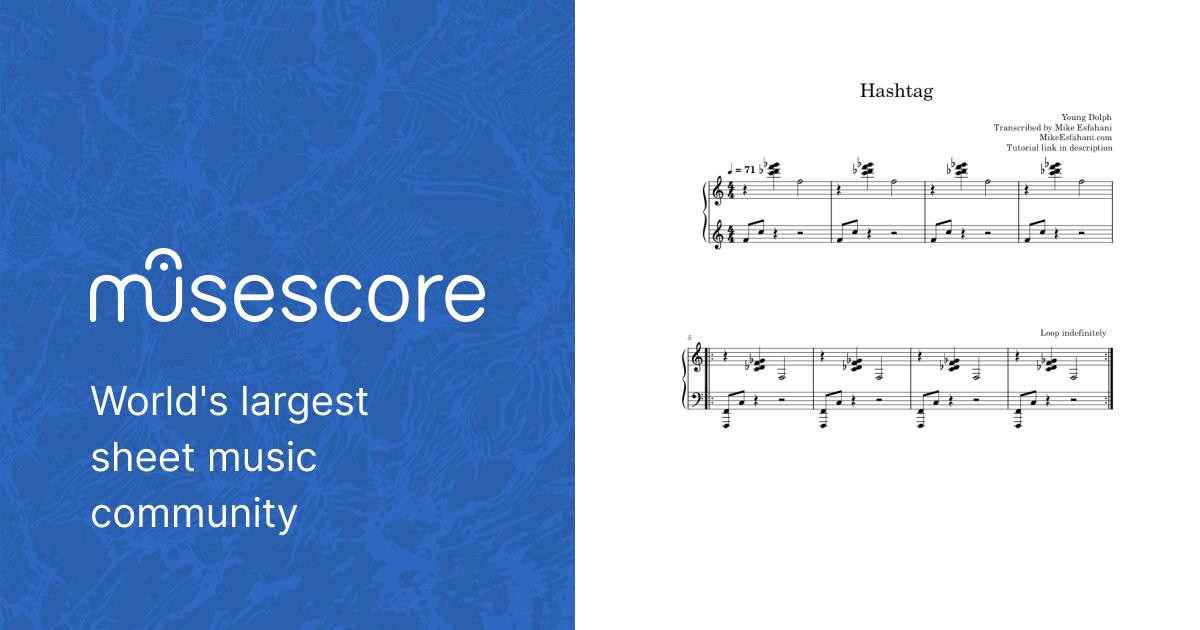 Hashtag - Young Dolph Sheet music for Piano (Solo) Easy | Musescore.com