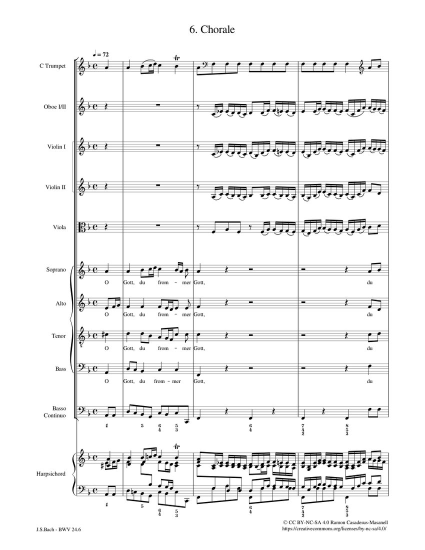 Ein ungefärbt Gemüte, BWV 24 / Mvt. 6 Johann Sebastian Bach BWV 24