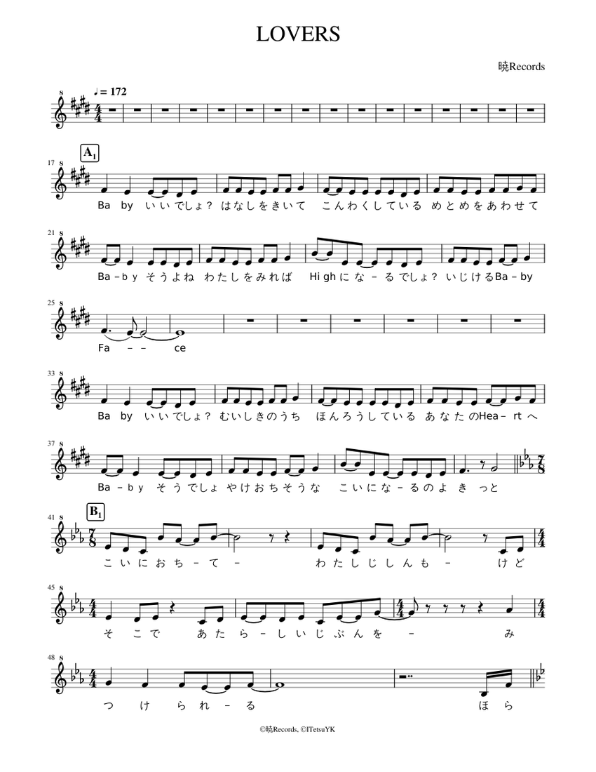 LOVERS Sheet music for Saxophone soprano (Solo) | Musescore.com