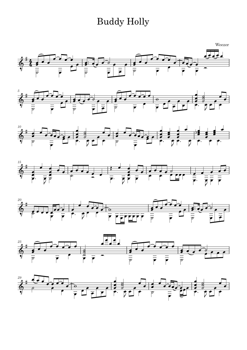 Buddy Holly Weezer Sheet Music For Guitar Solo MuseScore buddy-holly-weezer-sheet-music-for-guitar-solo-musescore