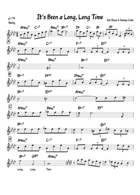 It's Been A Long, Long Time sheet music for piano solo (PDF)