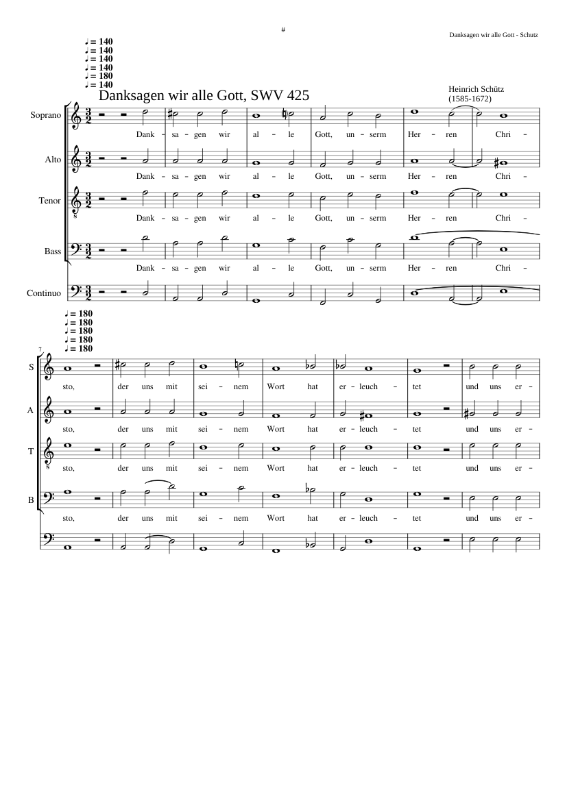 Dank sagen wir alle Gott SWV 425