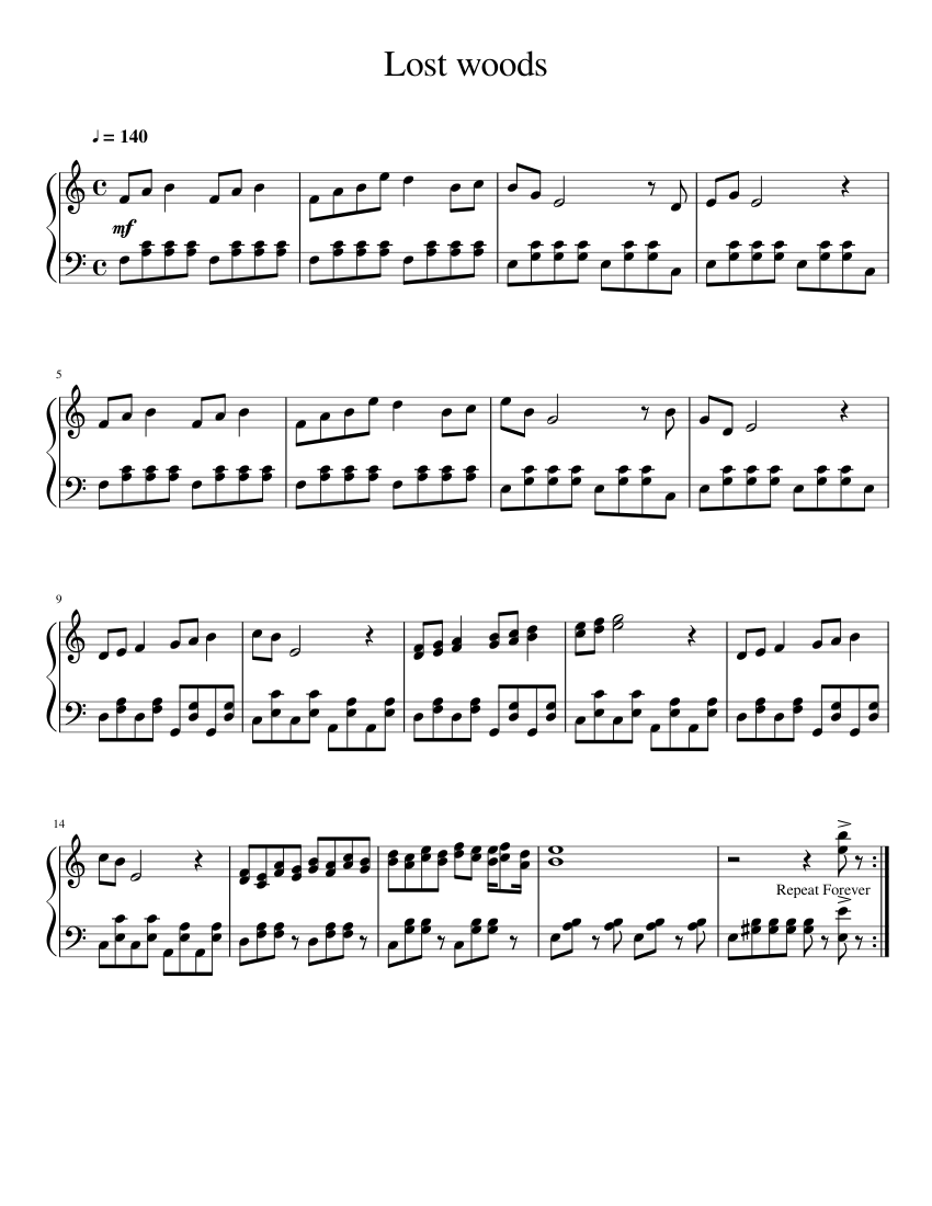 Lost woods Sheet music for Piano (Solo) | Musescore.com