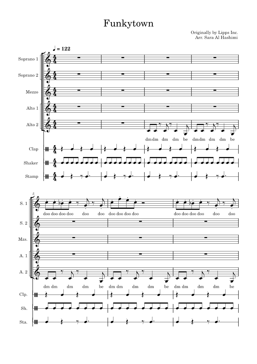Funkytown Sheet music for Drum group, Trumpet other (Mixed Ensemble ...