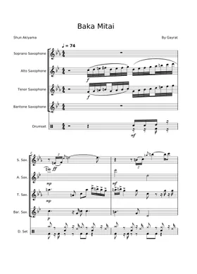 馬鹿みたい(Baka mitai) - piano solo Sheet music for Piano (Solo)