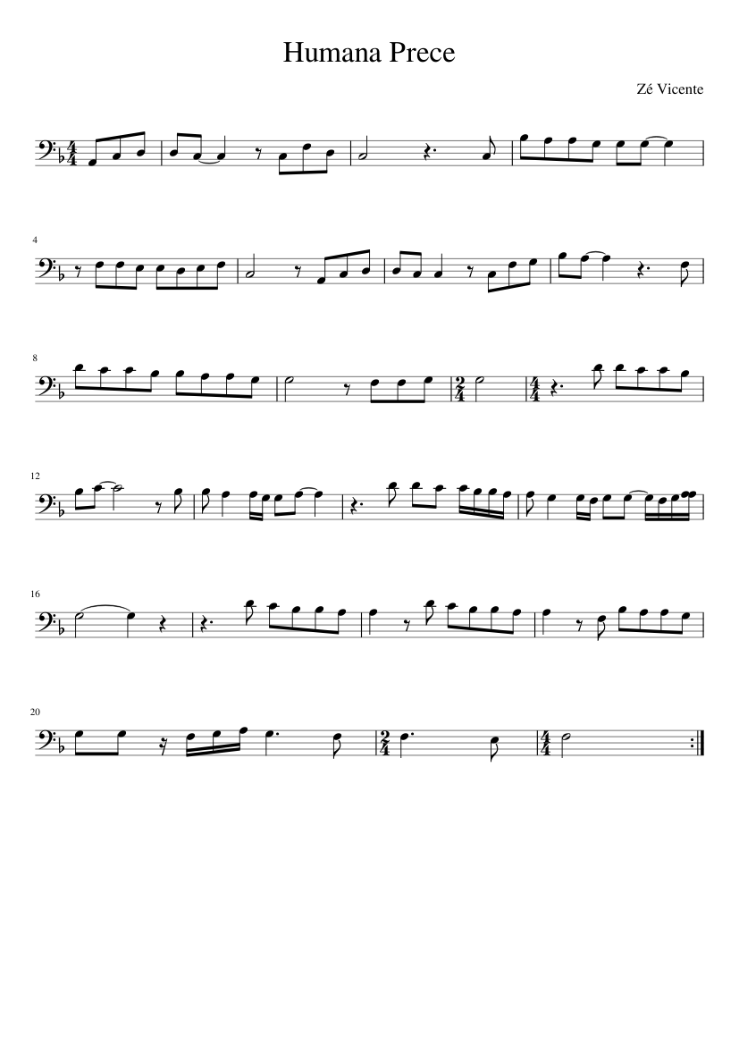 Humana Prece Sheet music for Piano (Solo) Easy | Musescore.com