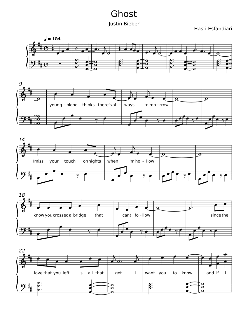 Ghost - Justin Bieber (Drum Score) Sheet music for Drum group (Solo)