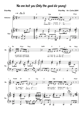 No-One but You (Only the Good Die Young) by Queen free sheet music |  Download PDF or print on Musescore.com