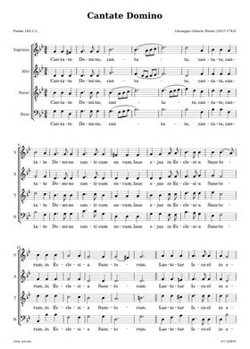 Free Cantate Domino by Giuseppe Pitoni sheet music | Download PDF or print  on Musescore.com