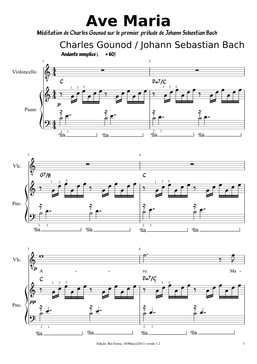 Ave Maria - Gounod Sheet music for Piano (Solo) | Musescore.com