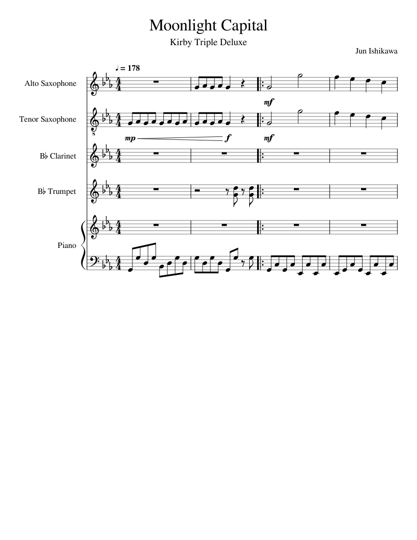 Moonlight Capital Sheet music for Piano, Clarinet in b-flat 
