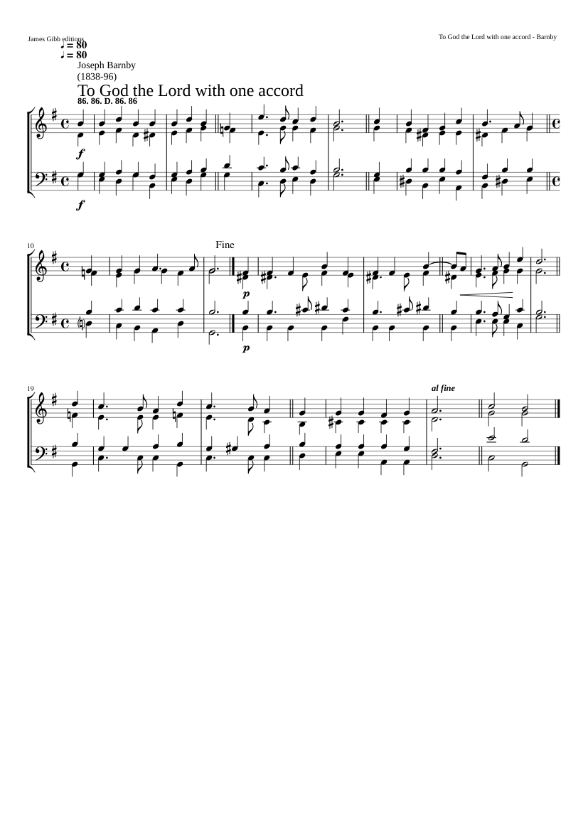 To God the Lord with one accord