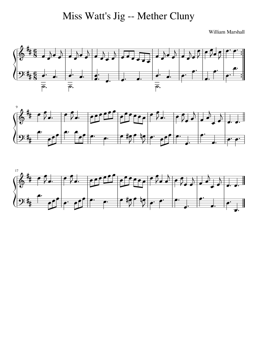 Miss Watt's Jig -- Mether Cluny