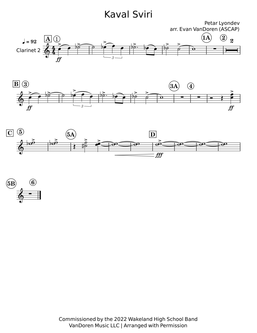 Kaval Sviri - Petar Lyondev Sheet music for Clarinet other (Solo ...