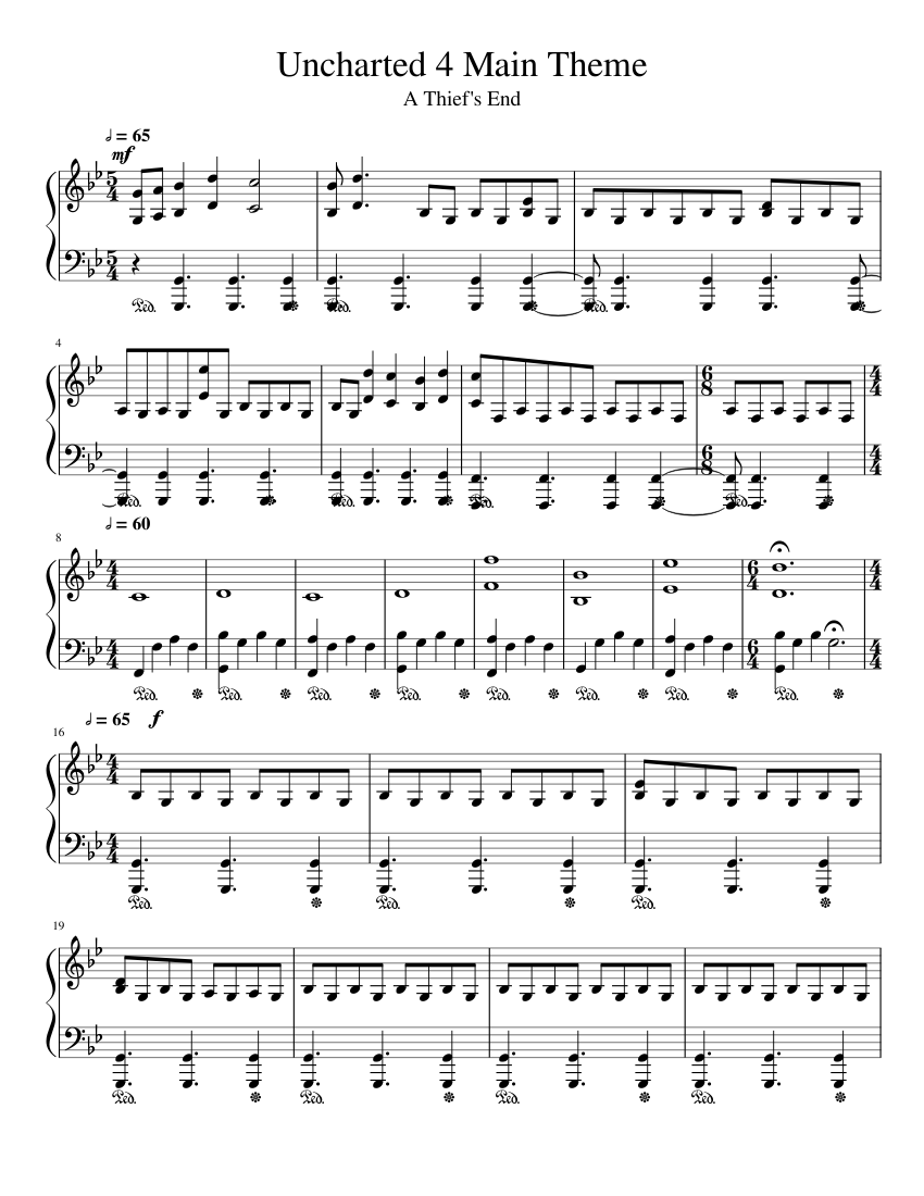 Uncharted 4 - A Thief's End Sheet music for Piano (Solo) | Musescore.com