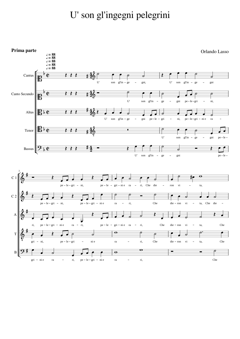 U' son gl'ingegni pellegrini