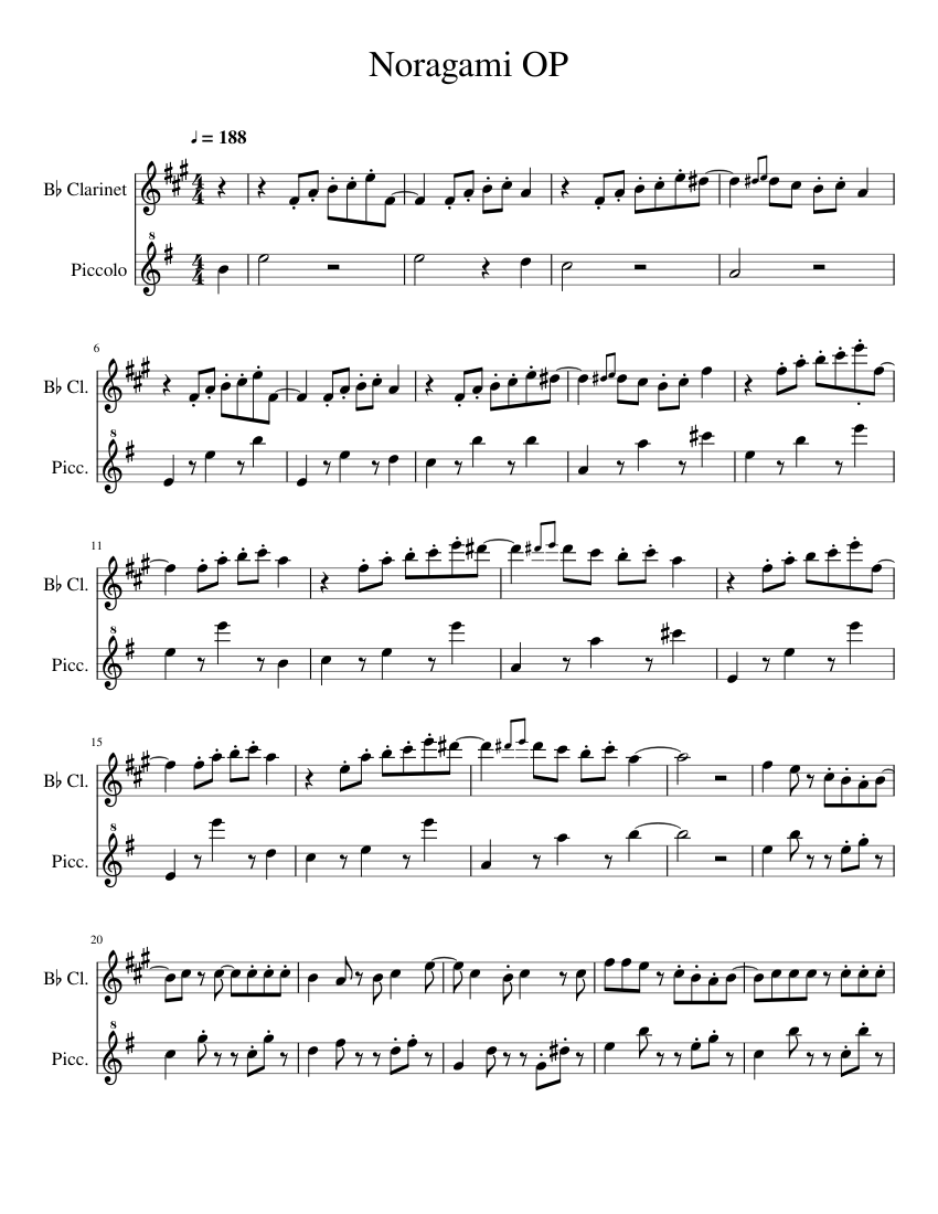 goofy ahh beat Sheet music for Flute piccolo, Clarinet in b-flat (Woodwind  Duet)