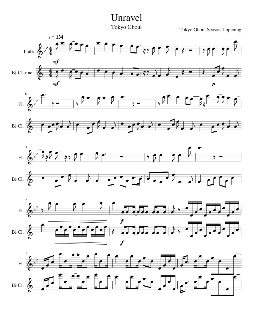 in PDF or MIDI free sheet music for Unravel by Tk From Ling Tosite Sigure a...