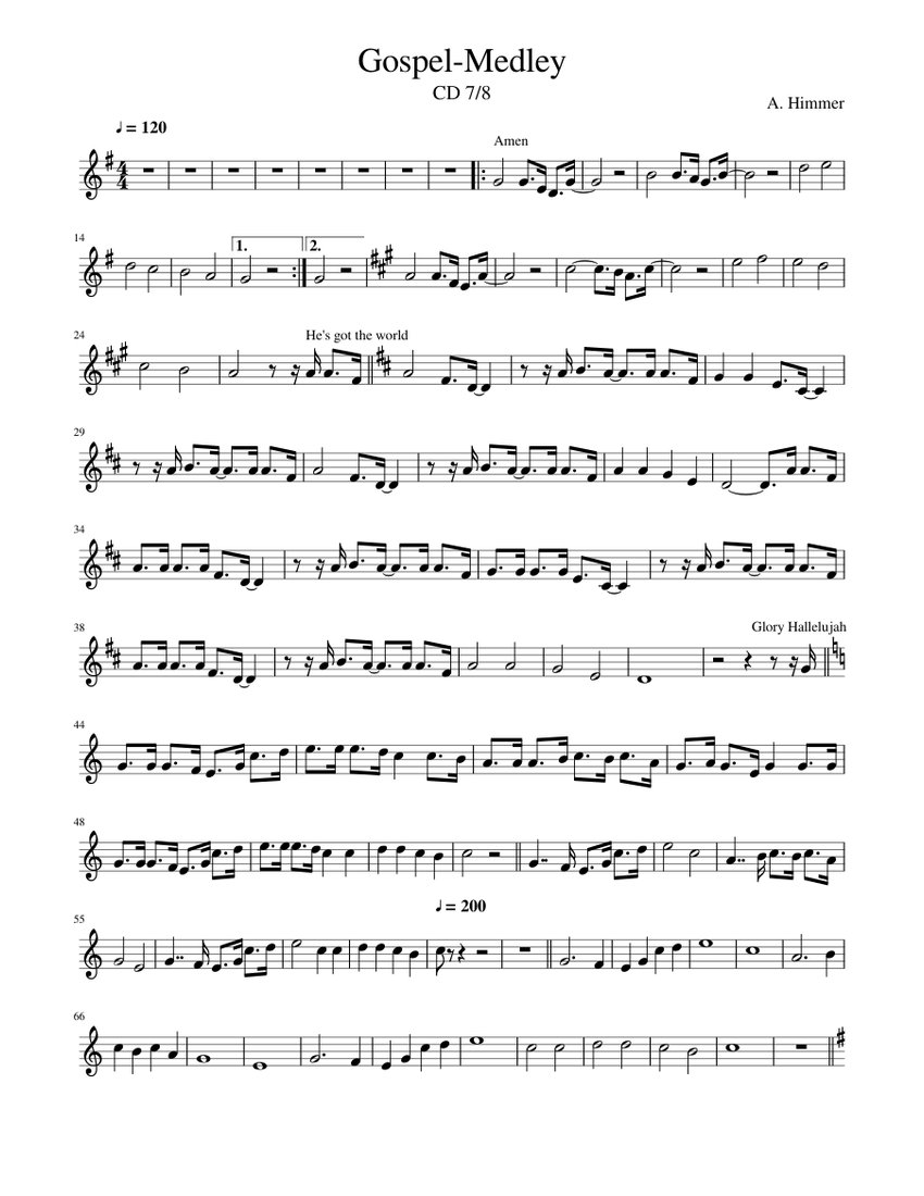 GospelMedley Sheet music for Trumpet (In C) (Solo) Download and
