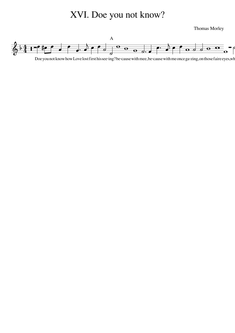 XVI. Doe you not know?