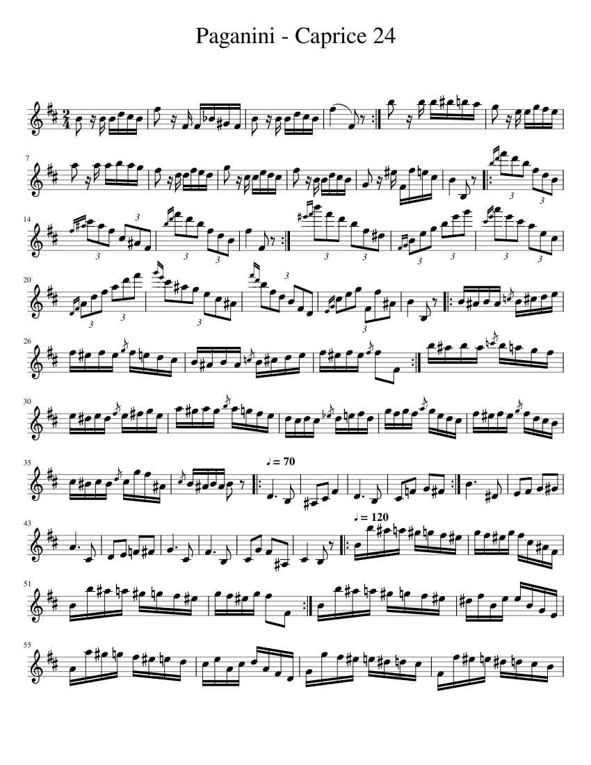 Paganini Caprice 24 for Bb sax Sheet music for Saxophone soprano (Solo) |  Musescore.com